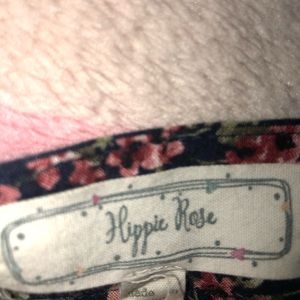 Hippie Rose dark blue with flowers crop top